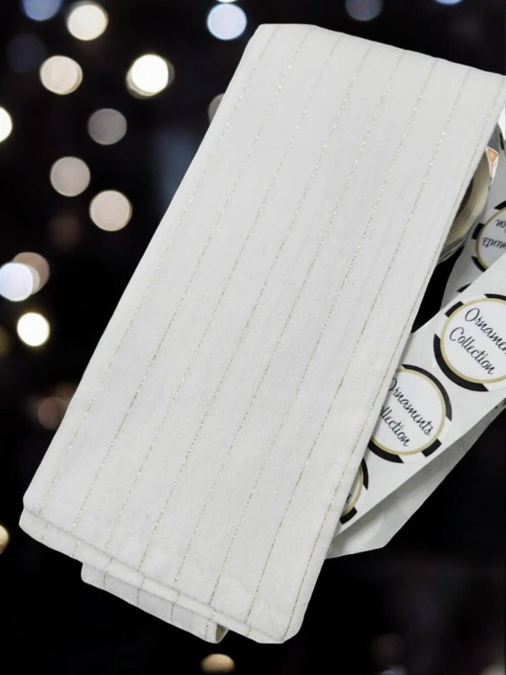 STOCK TIE Traditional WHITE w GOLD LUREX  Equestrians  New ORNAMENTS